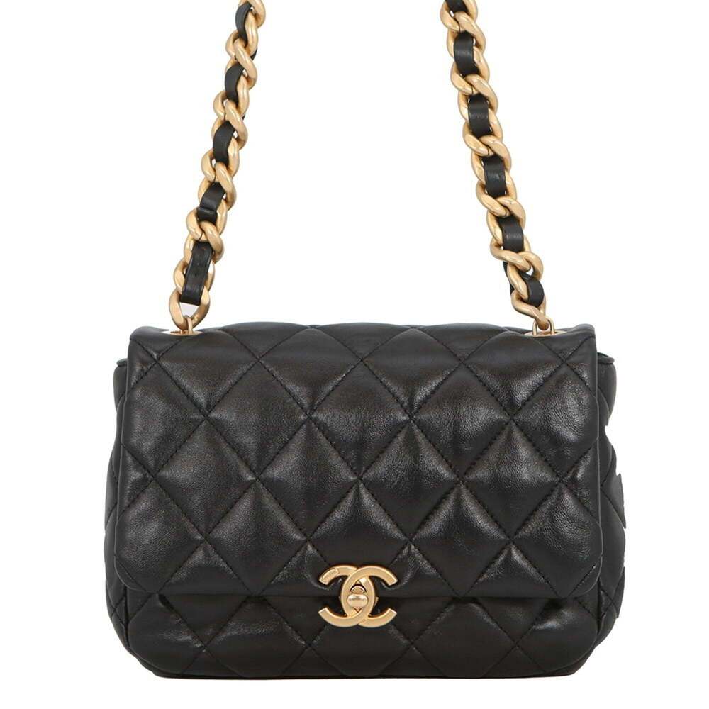 Chanel Chain Shoulder Bag Small Matelassé Coco Mark Lambskin AS3206 CHANEL Bl...